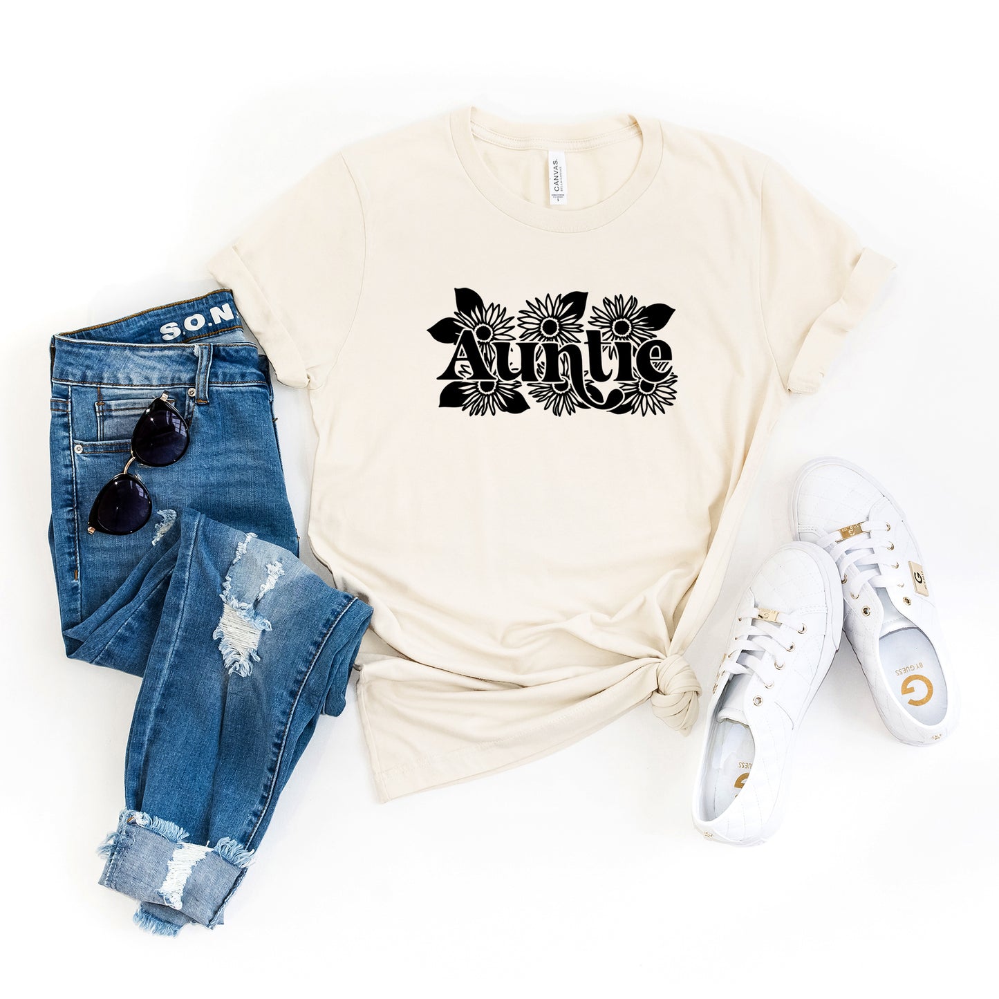 Auntie Sunflowers | Short Sleeve Graphic Tee