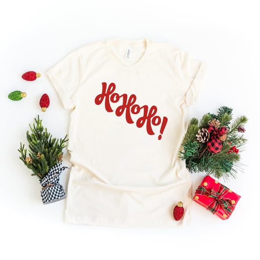 Diagonal Ho Ho Ho | Short Sleeve Crew Neck