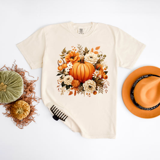 Pumpkin Floral Arrangement | Garment Dyed Tee