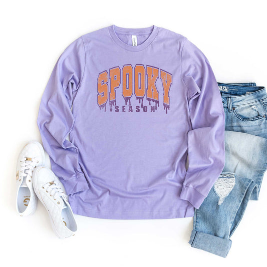 Spooky Season Varsity Drip | Long Sleeve Crew Neck