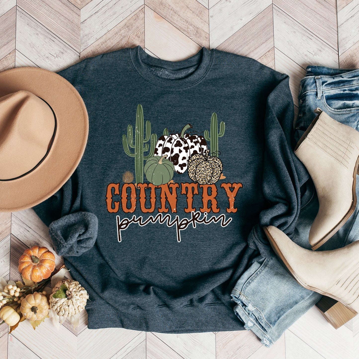 Country Pumpkin Cactus | Sweatshirt