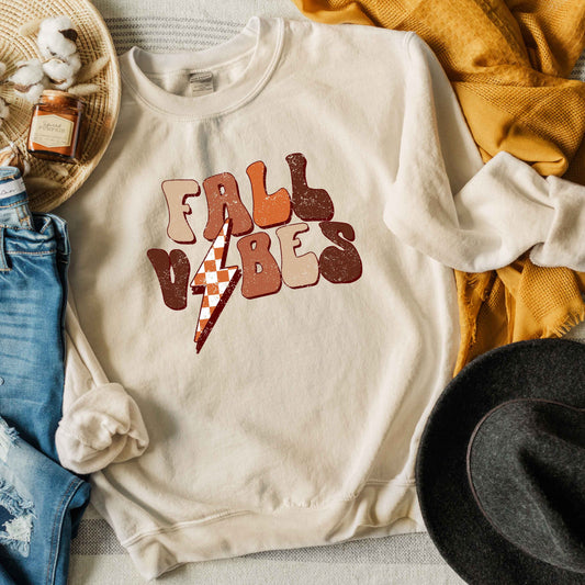 Retro Fall Vibes Wavy | Sweatshirt