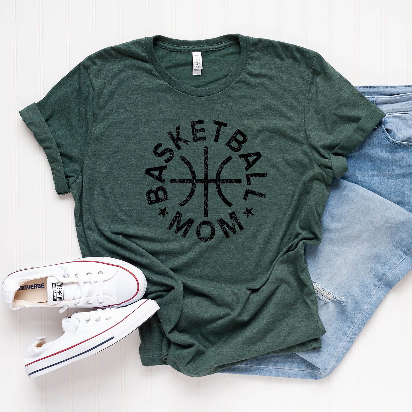 Basketball Mom Distressed | Short Sleeve Graphic Tee