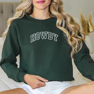 Embroidered Howdy Varsity Outline | Sweatshirt