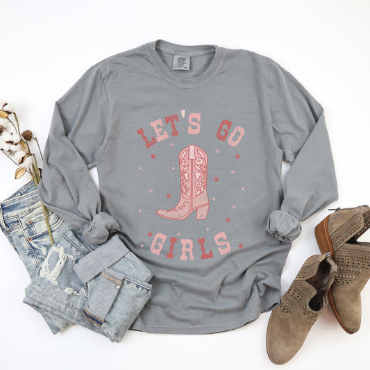 Let's Go Girl Boot | Garment Dyed Long Sleeve Tee