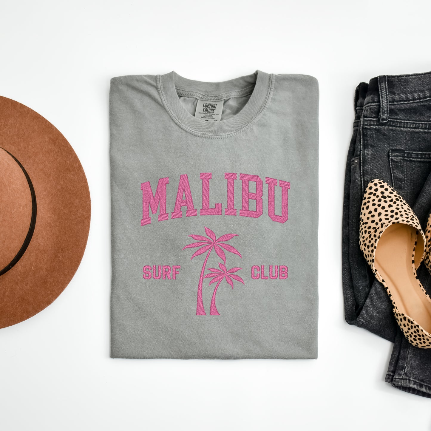 Embroidered Malibu Surf Club | Garment Dyed Short Sleeve Tee