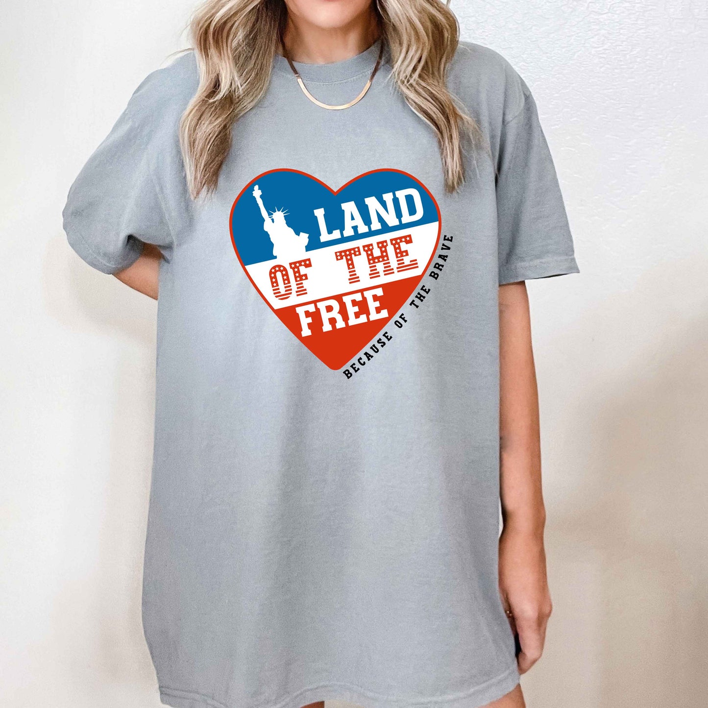 Land Of The Free Heart | Garment Dyed Short Sleeve Tee