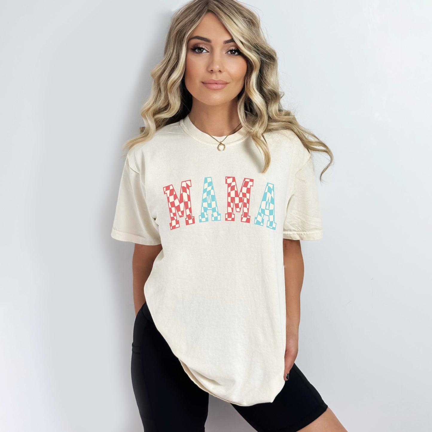 Mama Wavy Checkered | Garment Dyed Tee