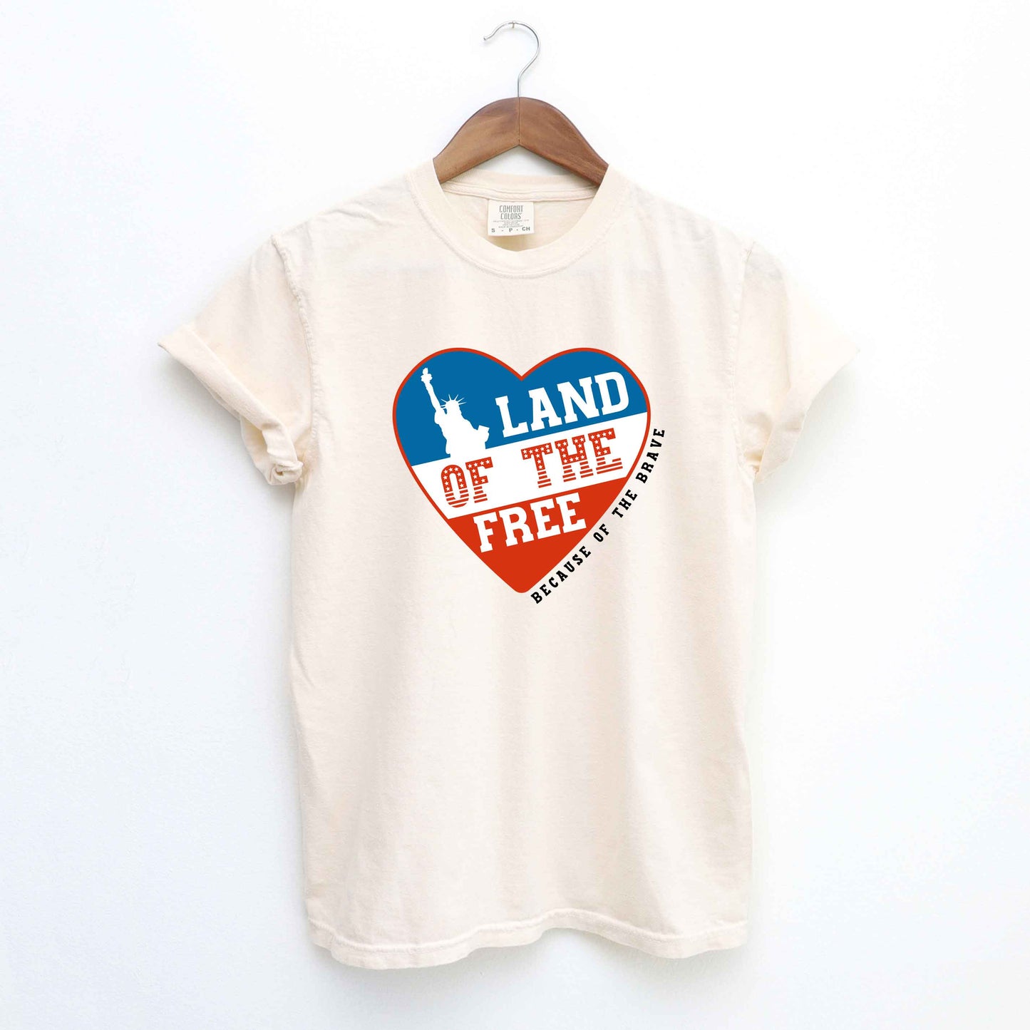 Land Of The Free Heart | Garment Dyed Short Sleeve Tee