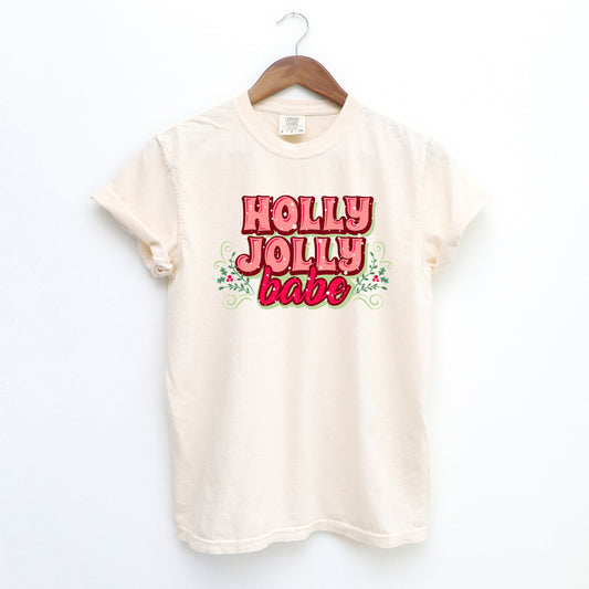 Holly Jolly Babe Stacked | Garment Dyed Tee