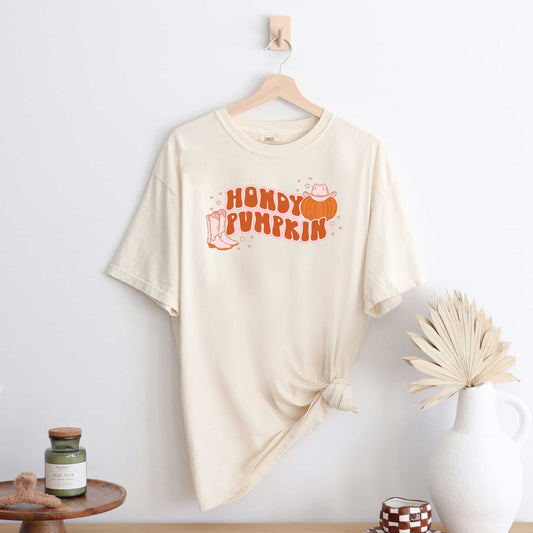 Howdy Pumpkin Boots | Garment Dyed Tee