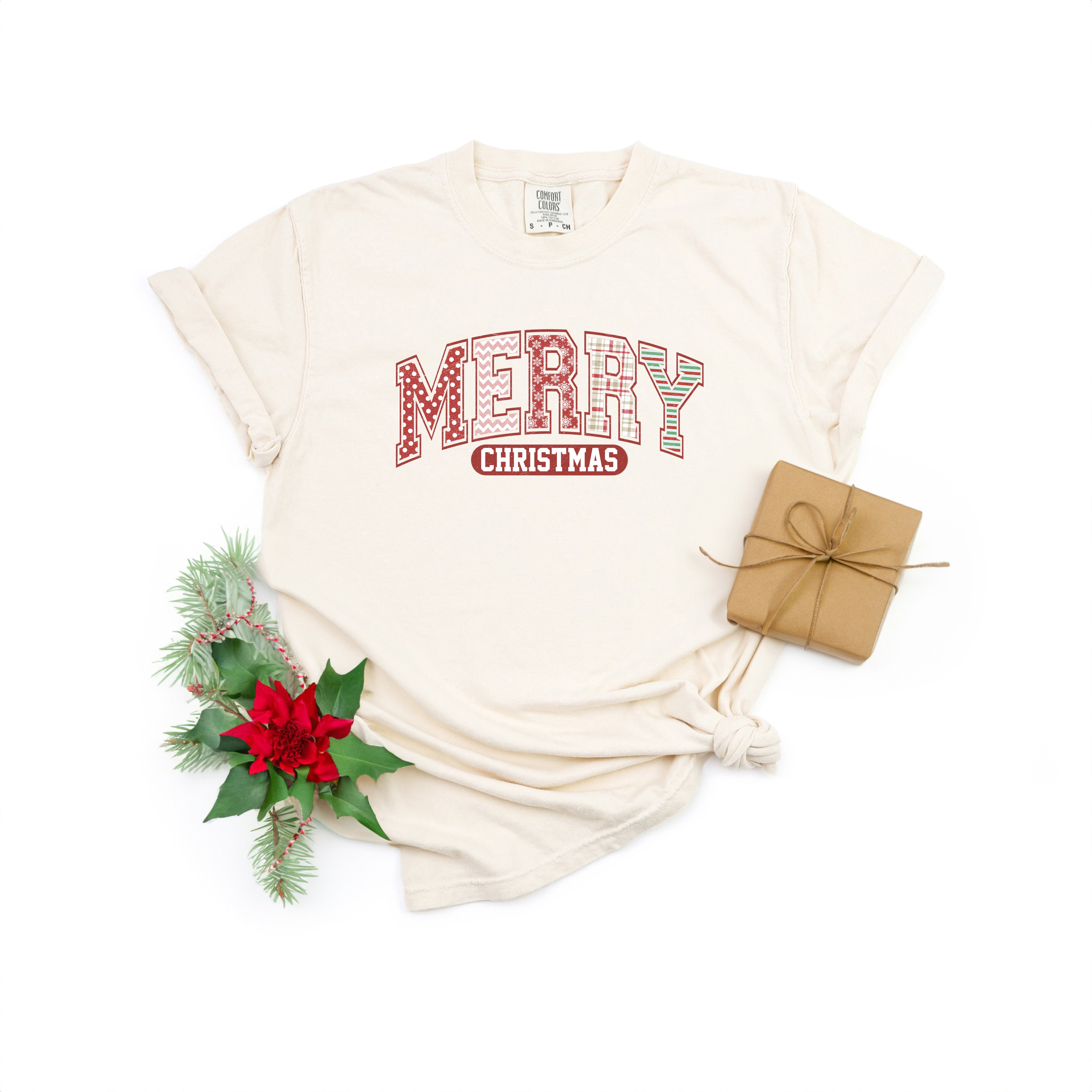 Merry Christmas Varsity | Garment Dyed Tee – Simply Sage Market