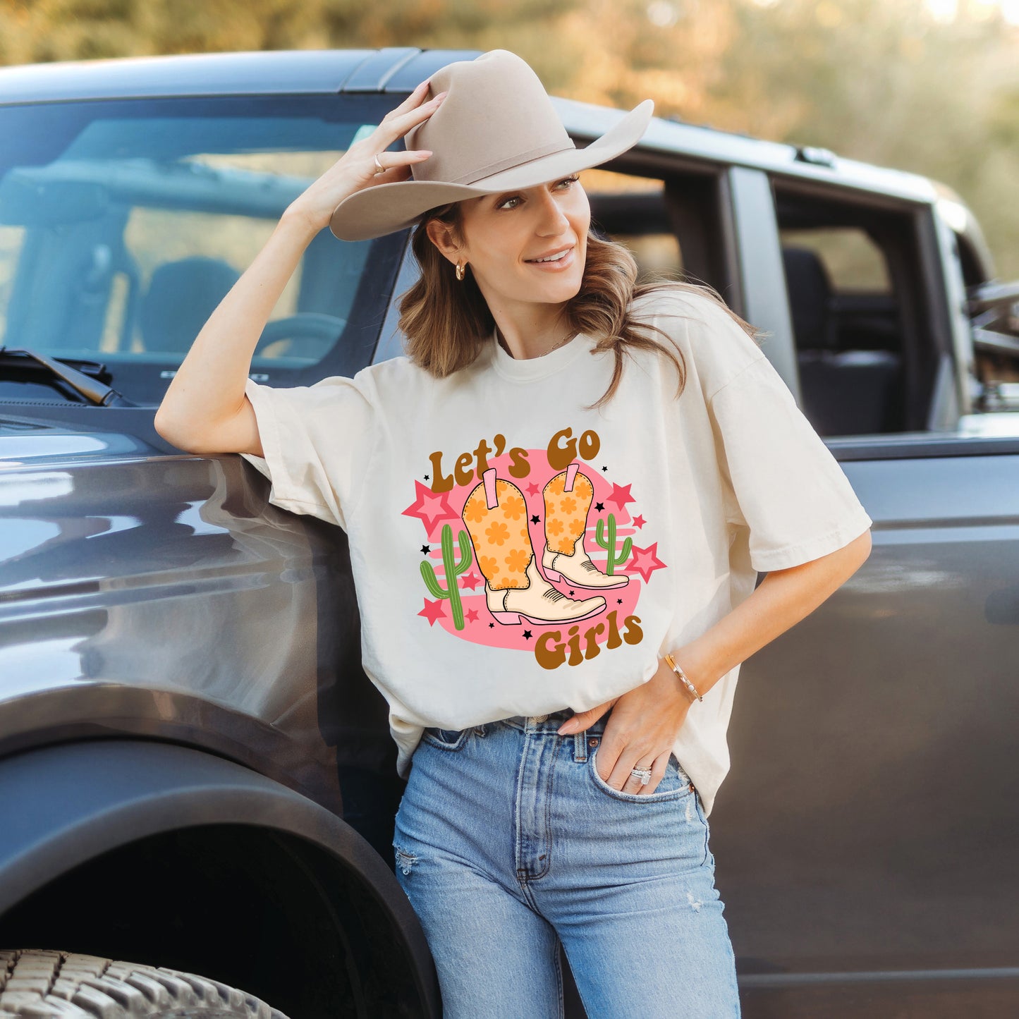 Let's Go Girls Cactus | Garment Dyed Short Sleeve Tee