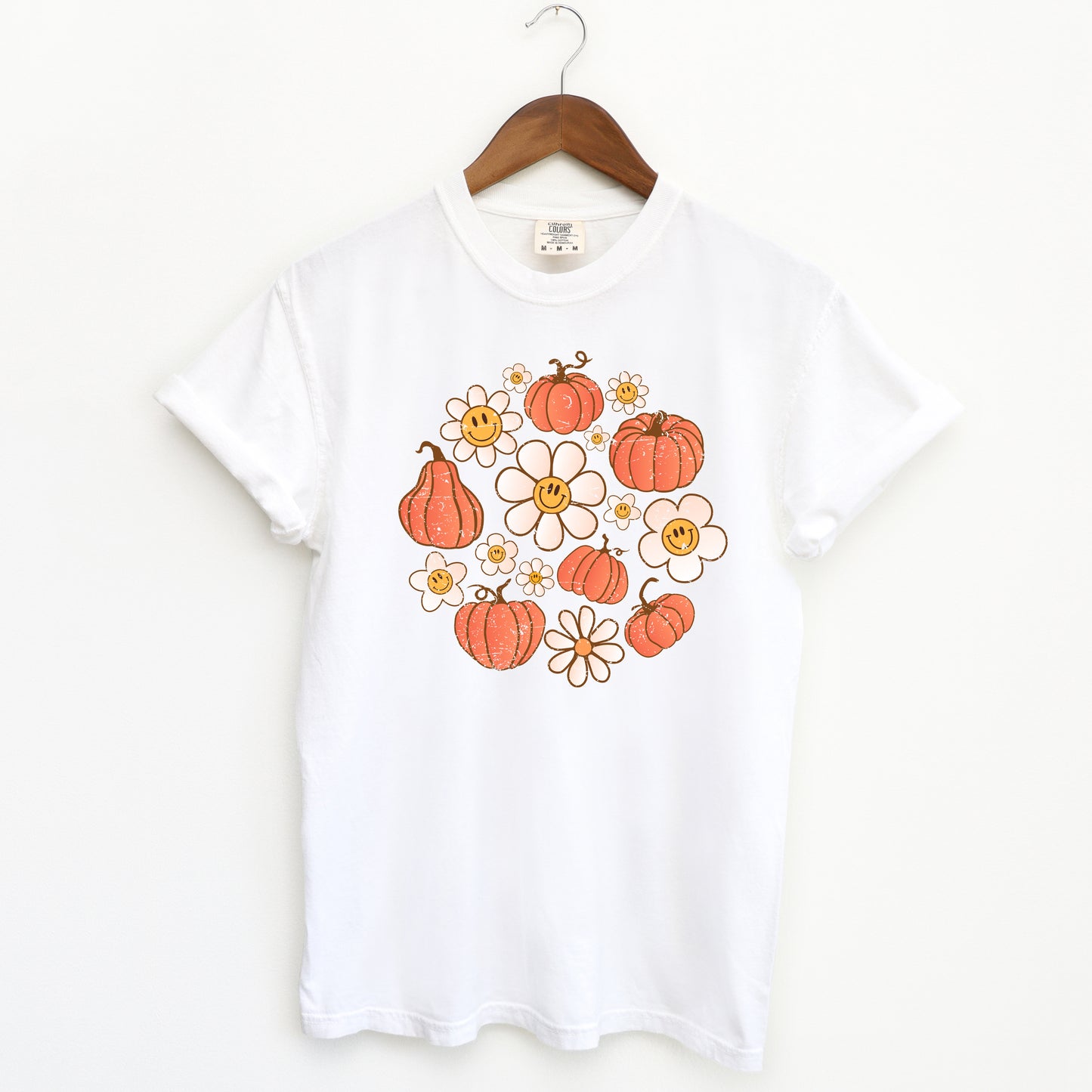 Circle Pumpkin Flowers | Garment Dyed Tee