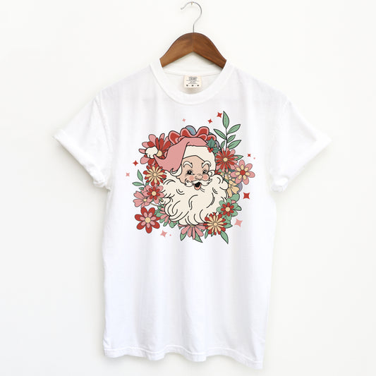 Floral Santa | Garment Dyed Tee