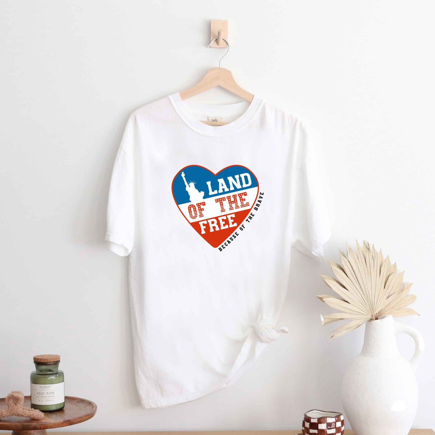 Land Of The Free Heart | Garment Dyed Short Sleeve Tee