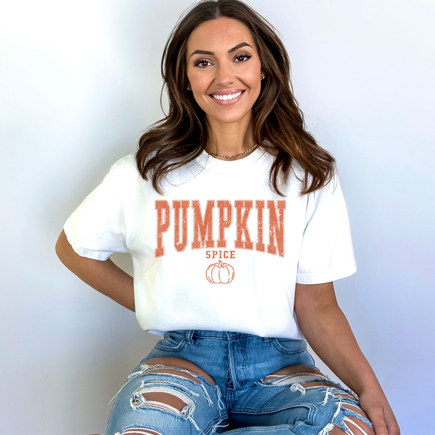 Pumpkin Spice Varsity | Garment Dyed Tee