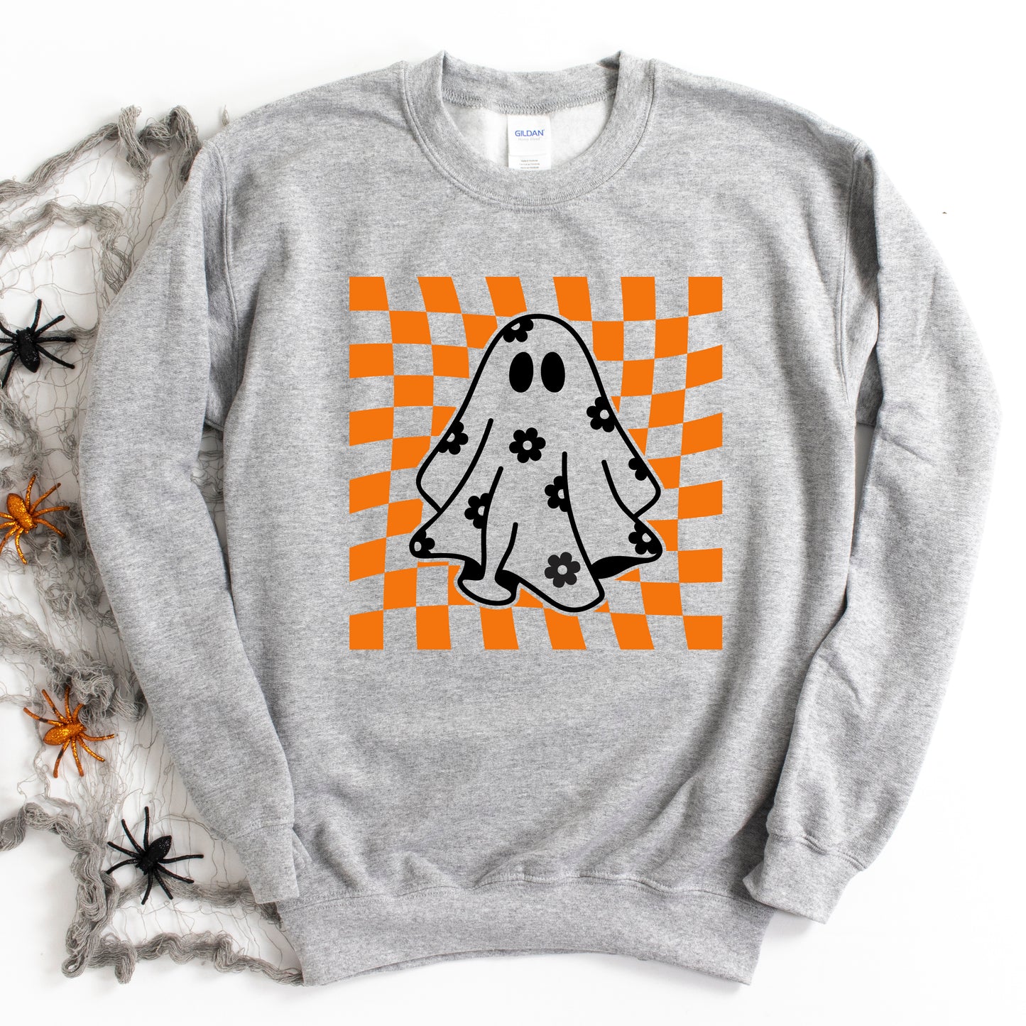 Checkered Flower Ghost | Sweatshirt