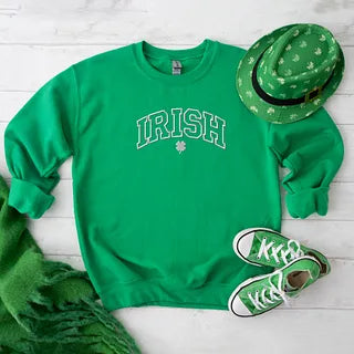 Embroidered Irish Varsity Clover | Sweatshirt