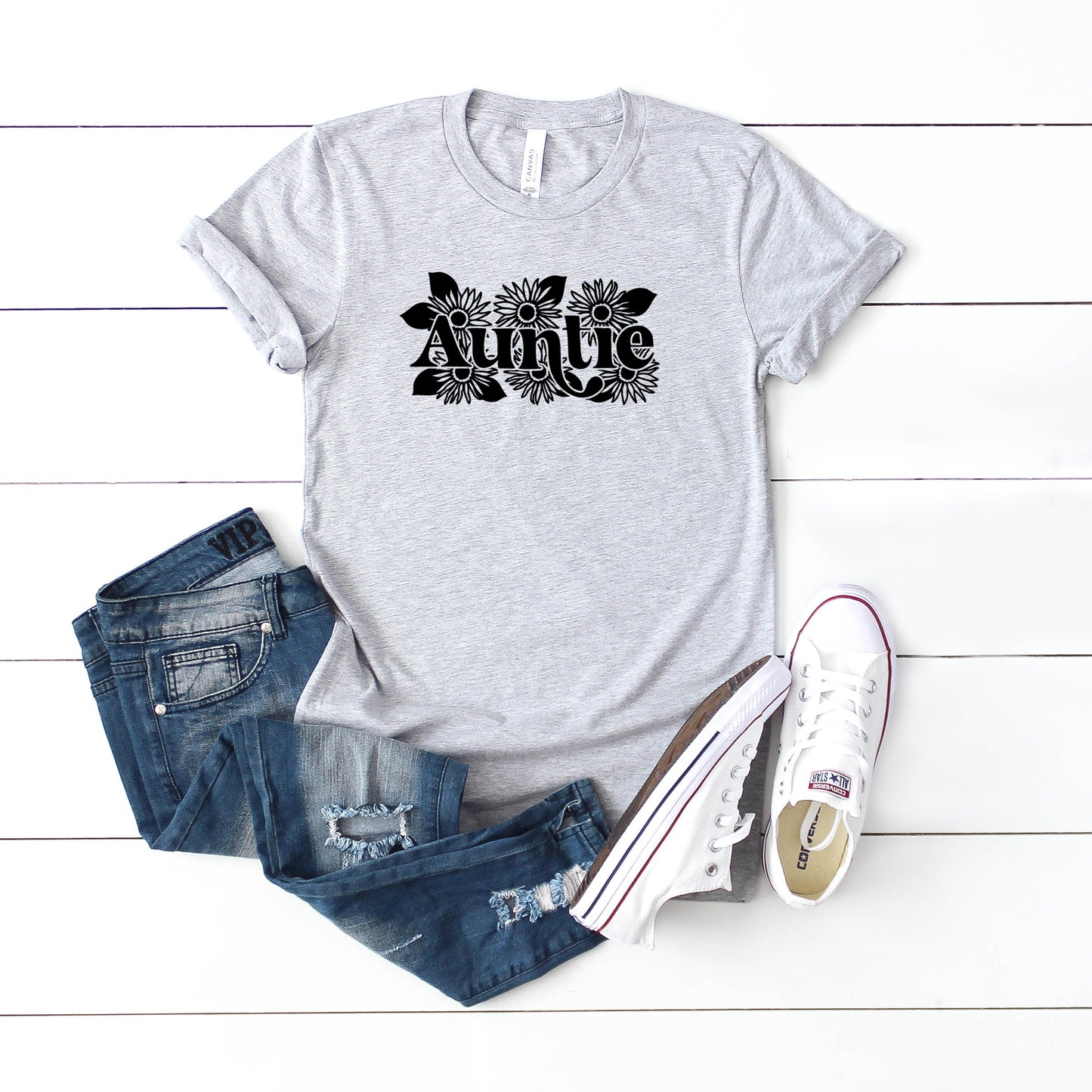 Auntie Sunflowers | Short Sleeve Graphic Tee