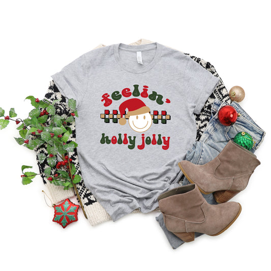 Feelin' Holly Jolly | Short Sleeve Crew Neck