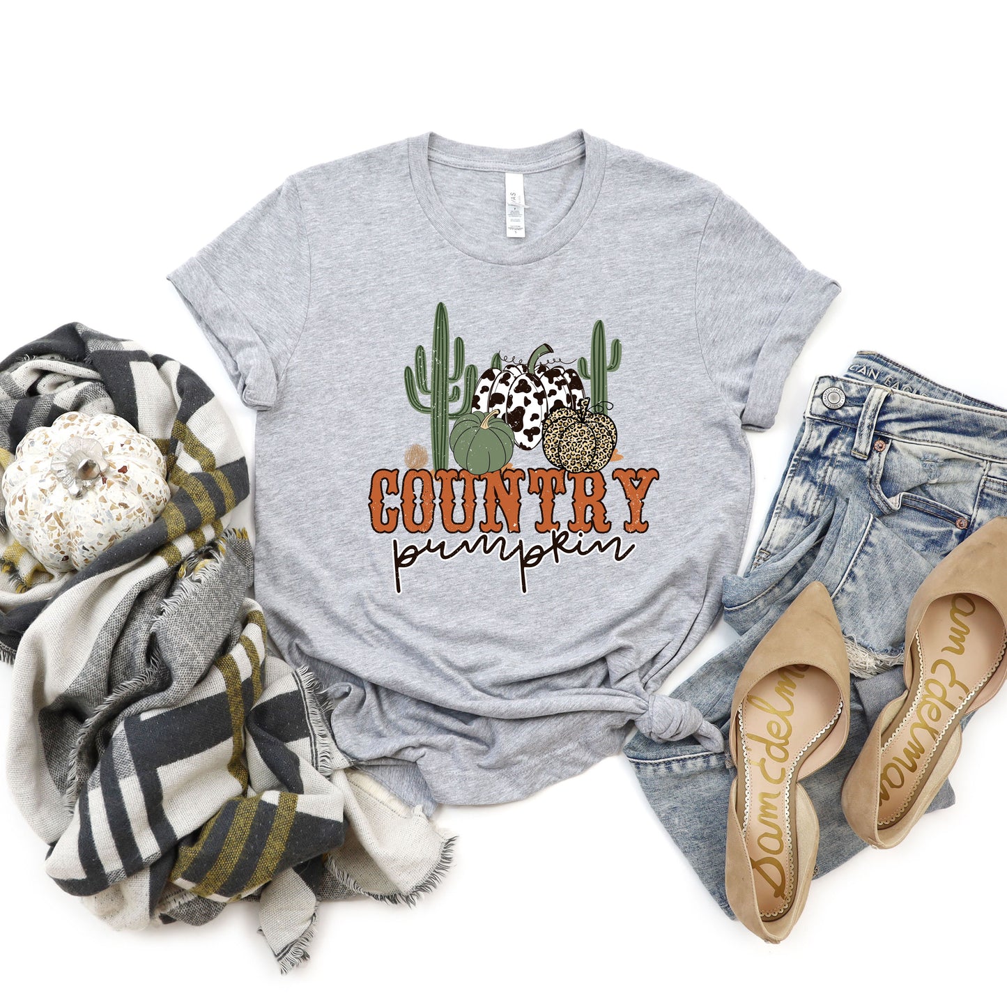 Country Pumpkin Cactus | Short Sleeve Crew Neck