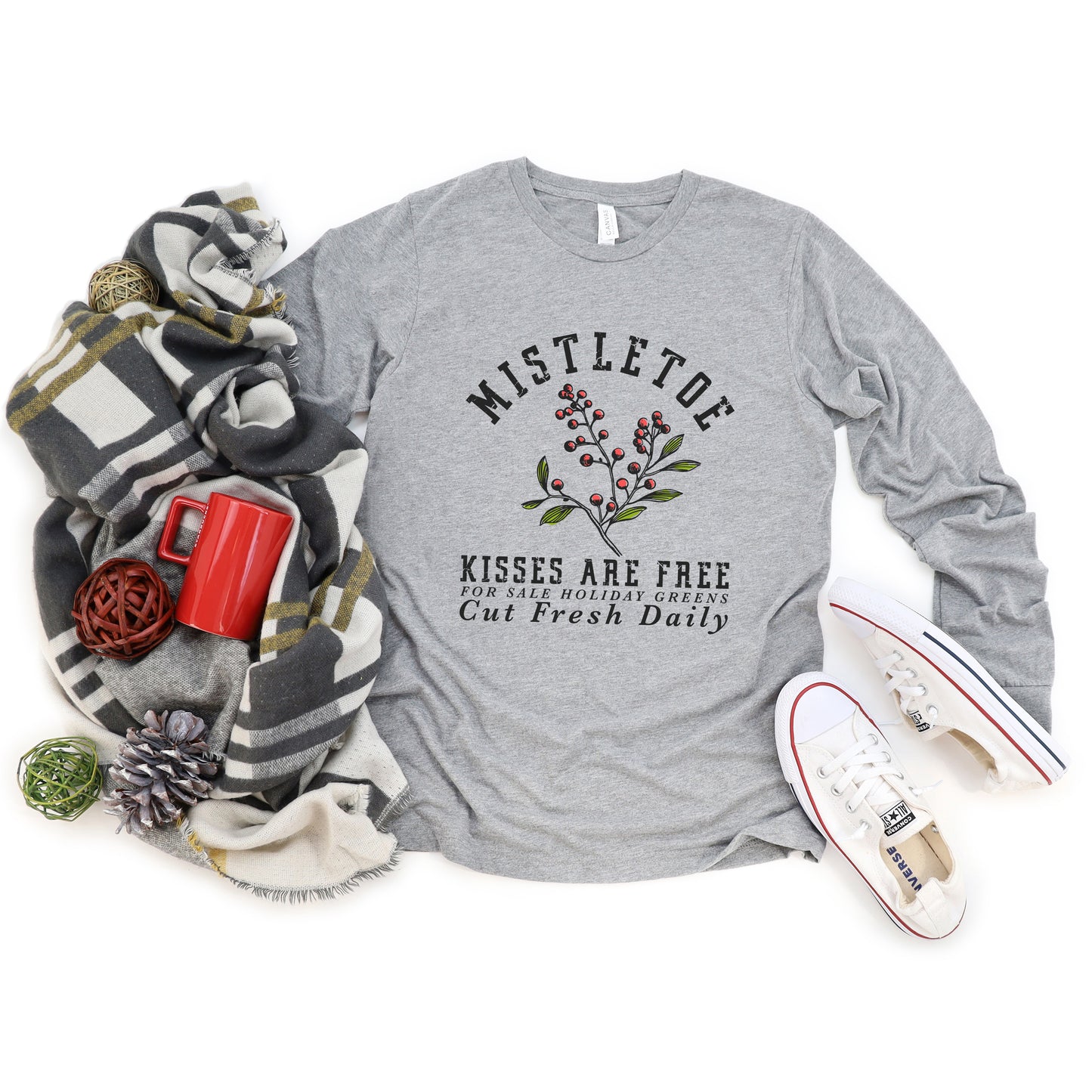 Mistletoe Kisses are Free | Long Sleeve Crewneck