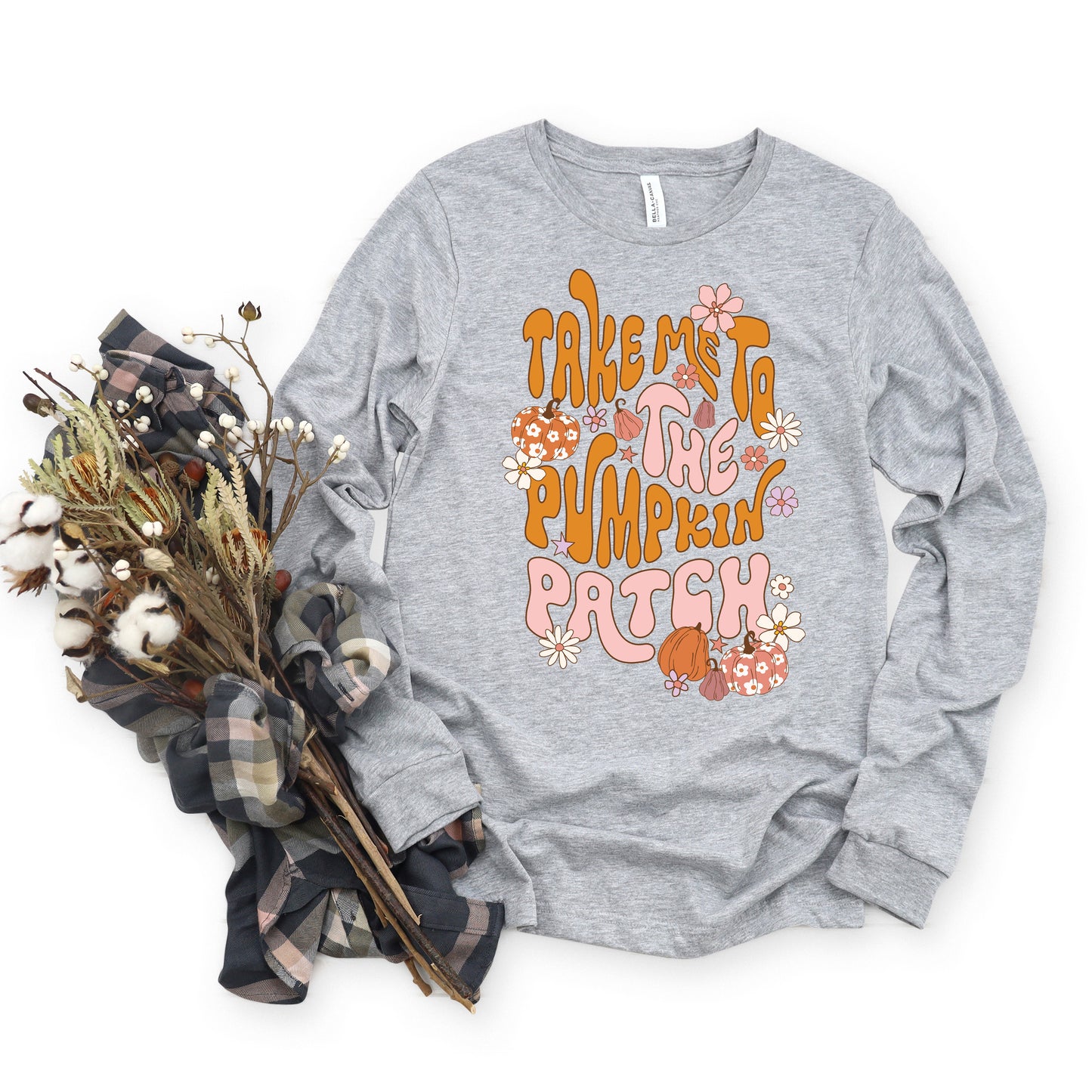 Take Me To The Pumpkin Patch Flowers | Long Sleeve Crew Neck