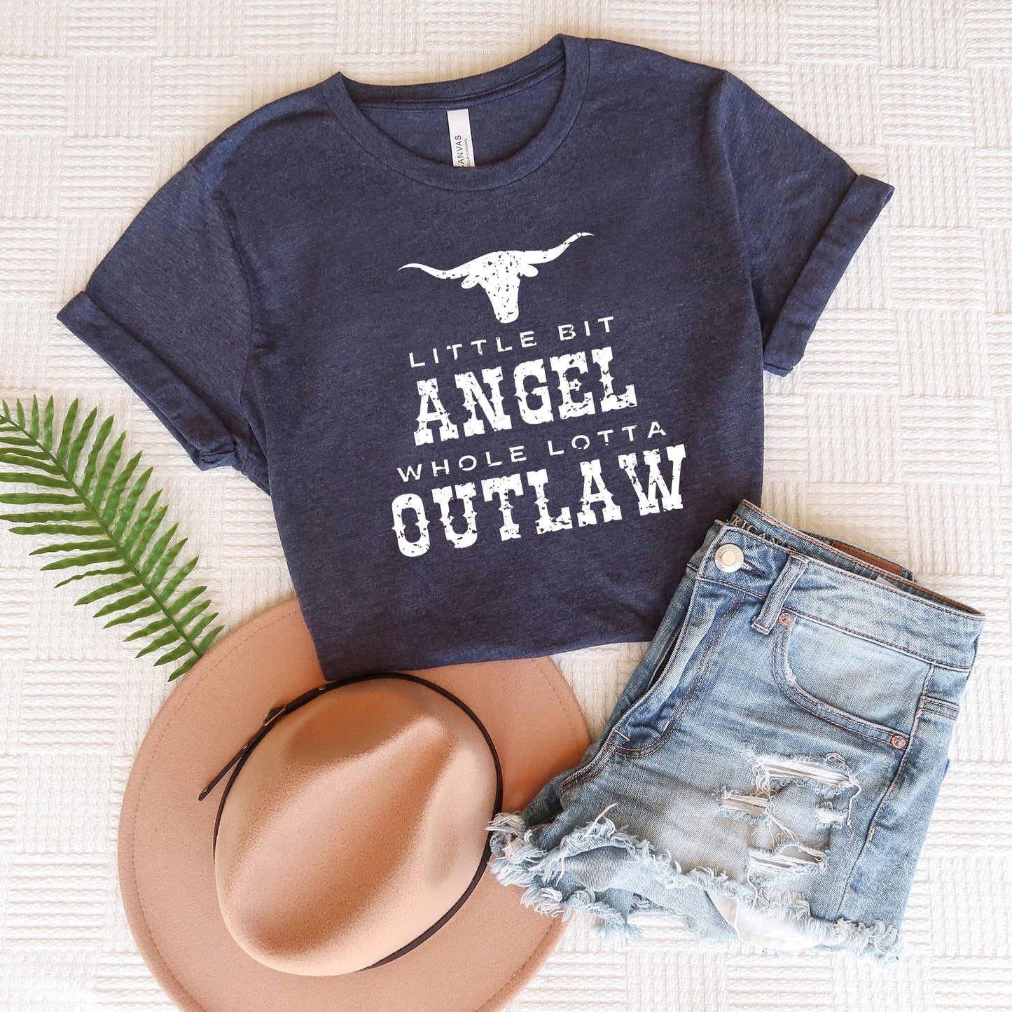 Little Bit Angel Horns | Short Sleeve Crewneck