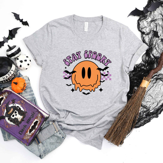 Stay Spooky Smiley Bats | Short Sleeve Crew Neck