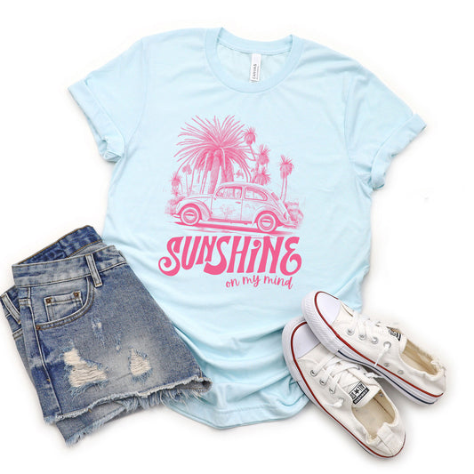 Sunshine On My Mind Car | Short Sleeve Crew Neck