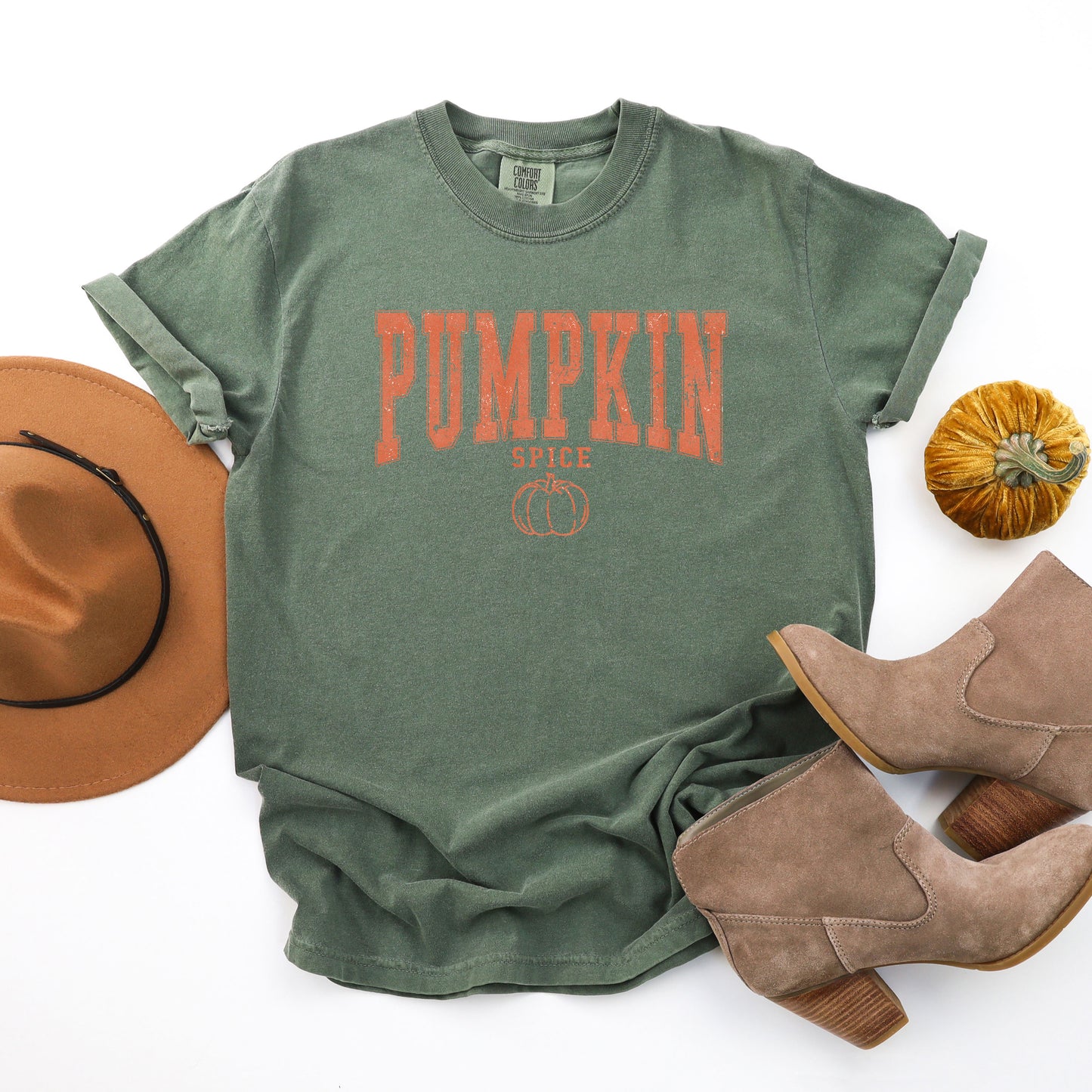 Pumpkin Spice Varsity | Garment Dyed Tee