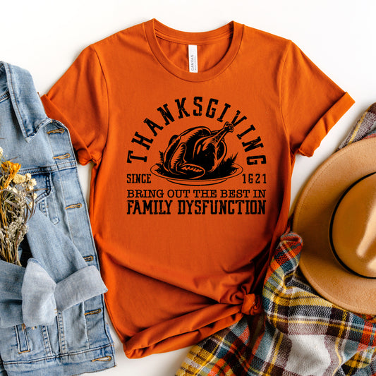 Thanksgiving Family Dysfunction | Short Sleeve Crew Neck