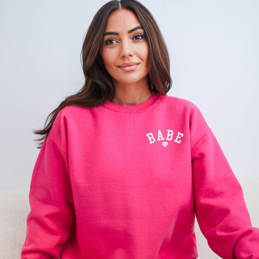 Embroidered Babe Heart Mini | Sweatshirt