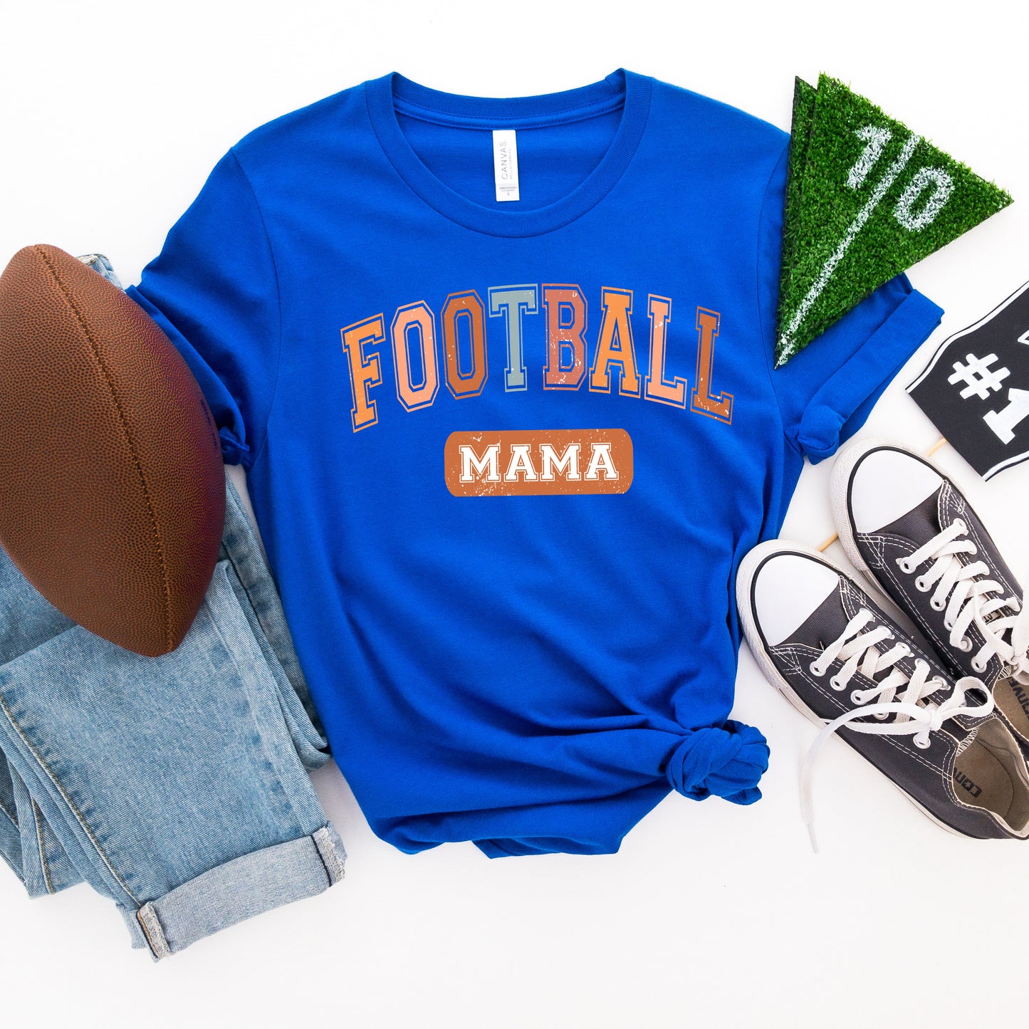 Varsity Football Mama | Short Sleeve Crew Neck