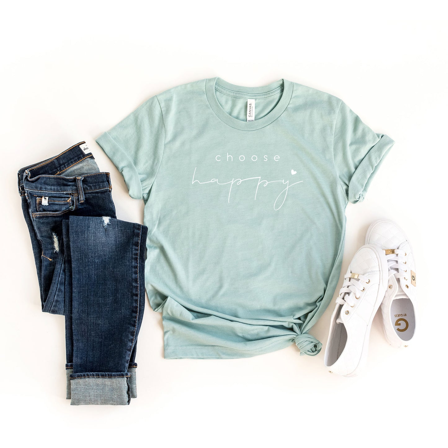 Choose Happy Heart | Short Sleeve Graphic Tee