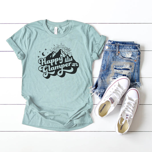 Happy Glamper Retro | Short Sleeve Graphic Tee