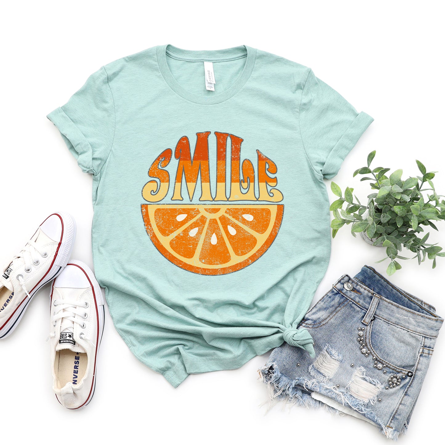 Smile Orange | Short Sleeve Graphic Tee