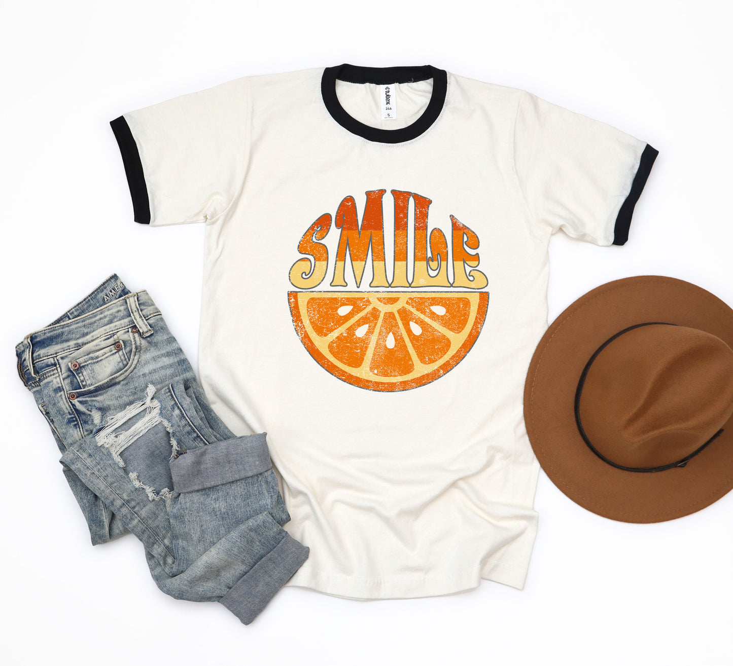 Smile Orange | Ringer Tee