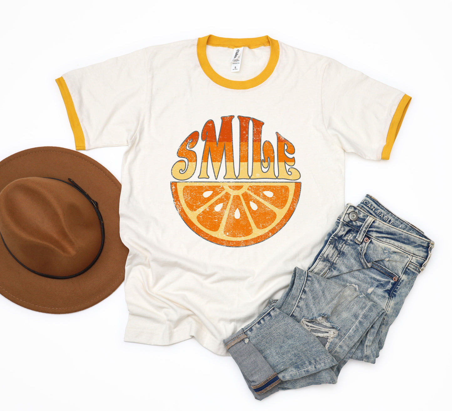 Smile Orange | Ringer Tee