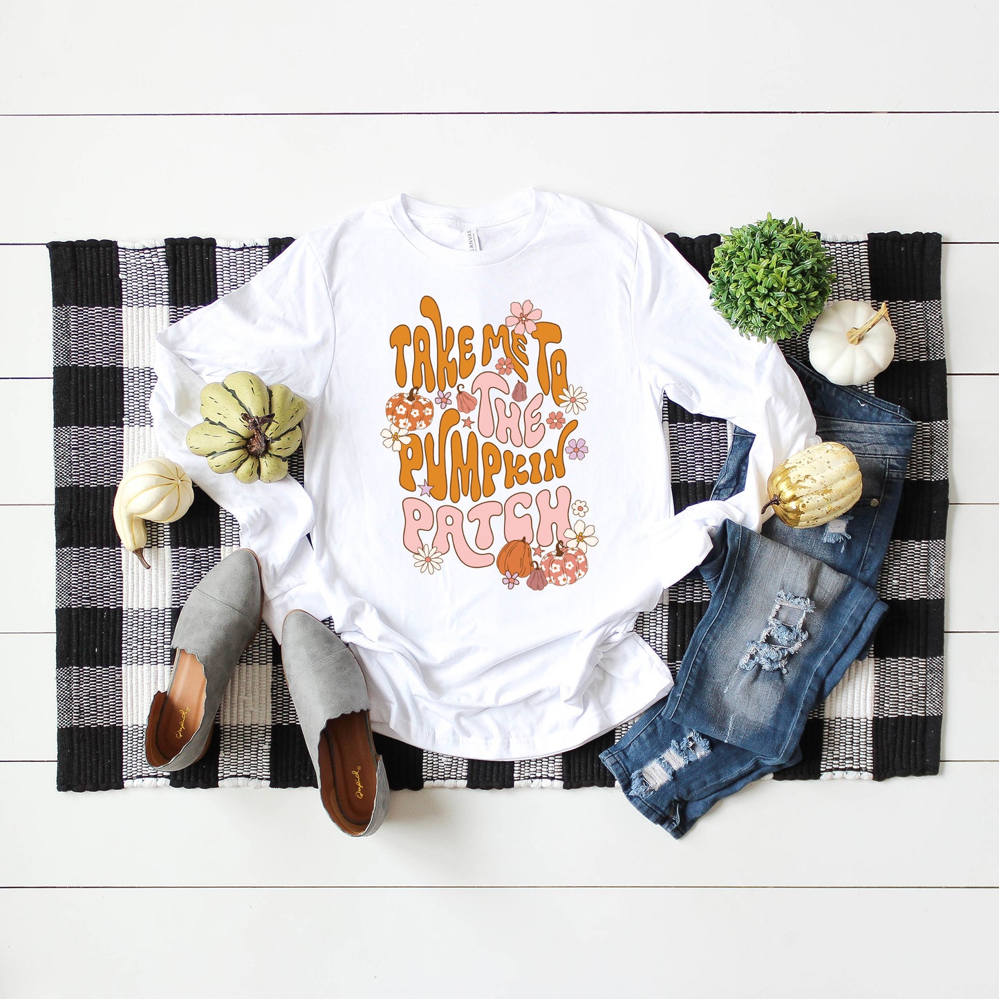 Take Me To The Pumpkin Patch Flowers | Long Sleeve Crew Neck