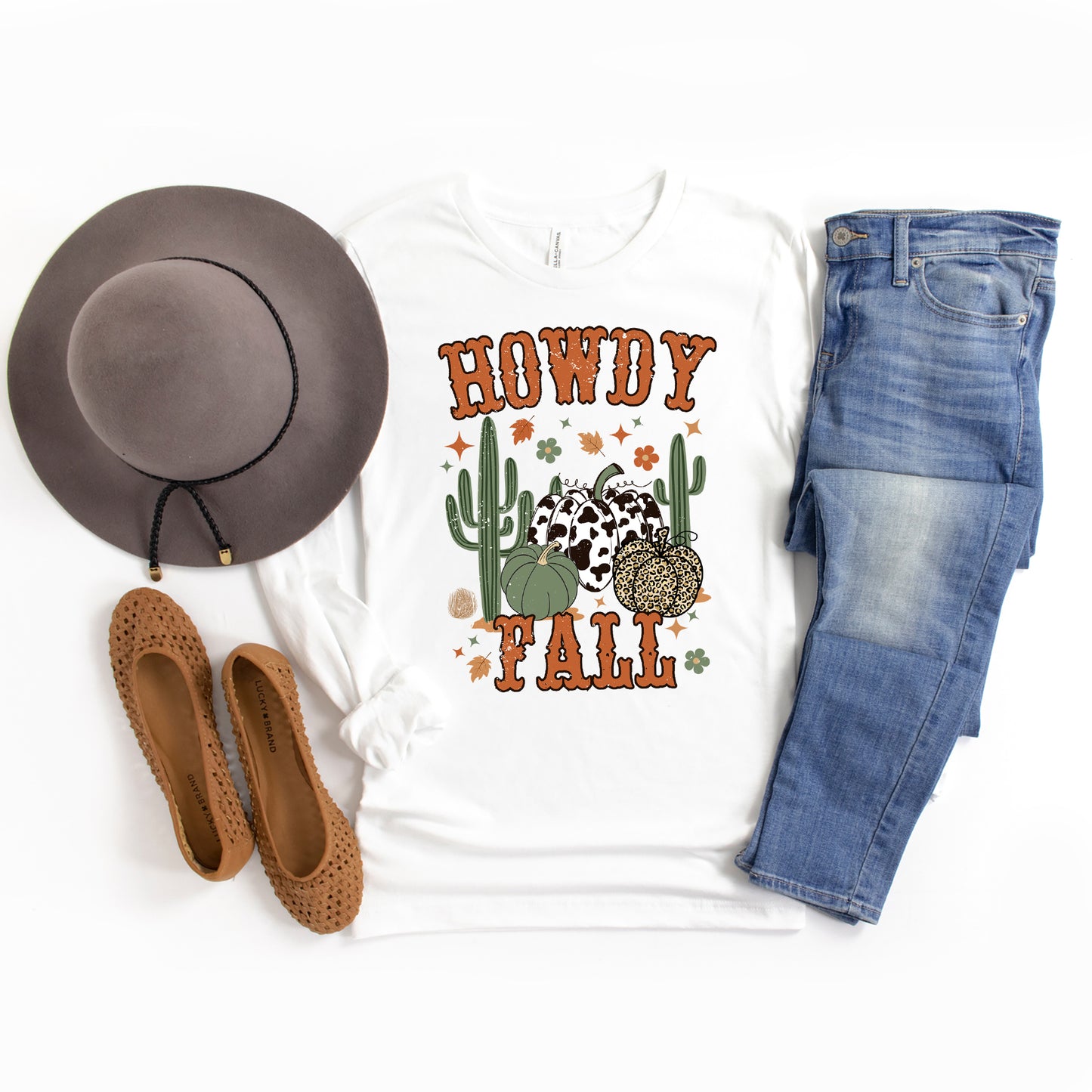 Howdy Fall Cactus | Long Sleeve Crew Neck