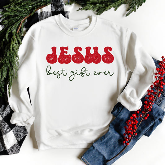 Jesus Best Gift Ever Cursive | Sweatshirt