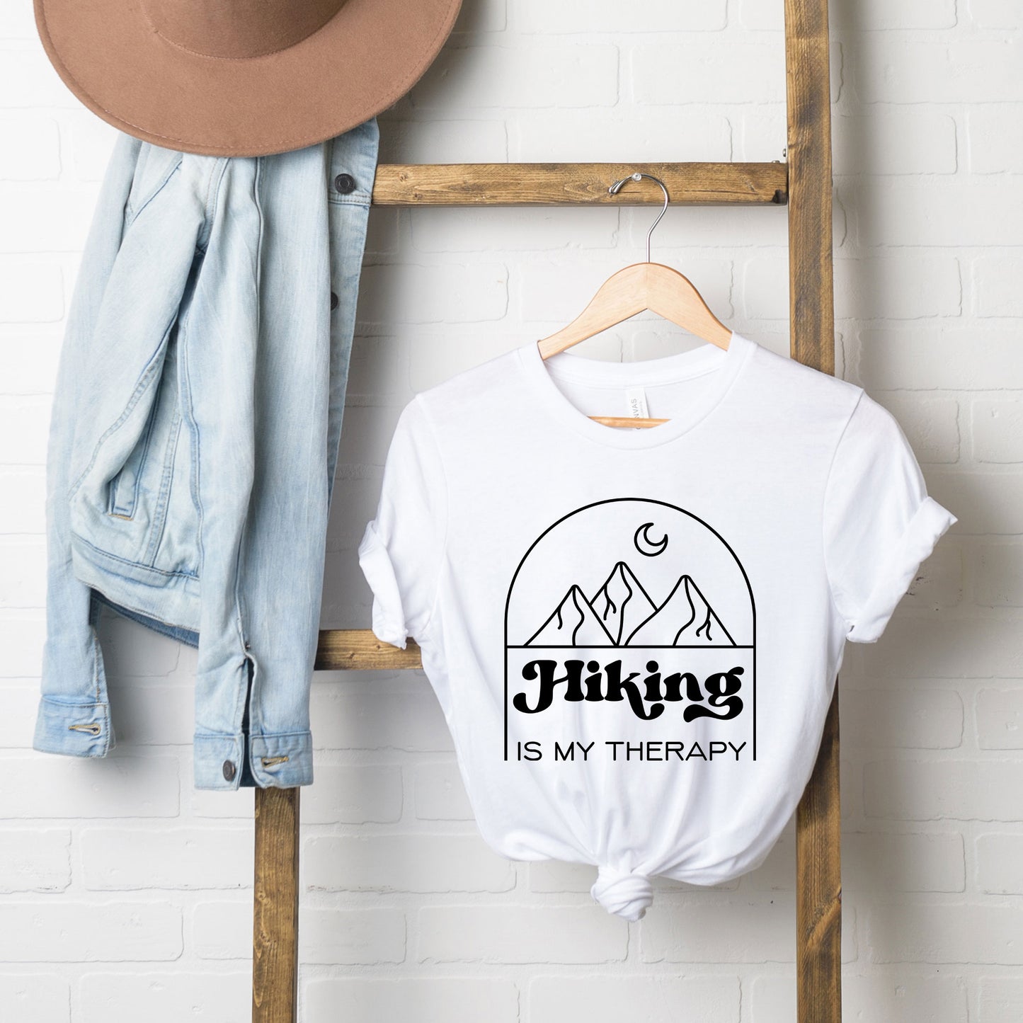 Hiking Is My Therapy Moon | Short Sleeve Graphic Tee