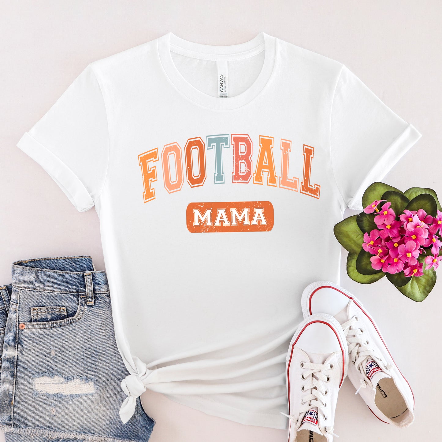 Varsity Football Mama | Short Sleeve Crew Neck