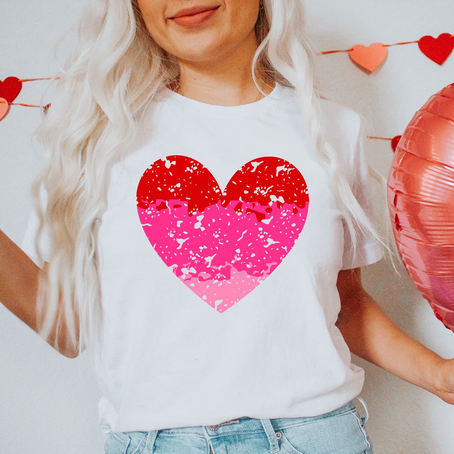 Heart Ombre | Short Sleeve Crew Neck