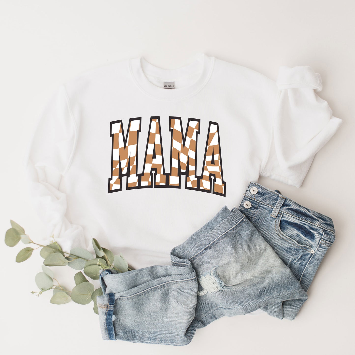 Varsity Checkered Mama | Sweatshirt