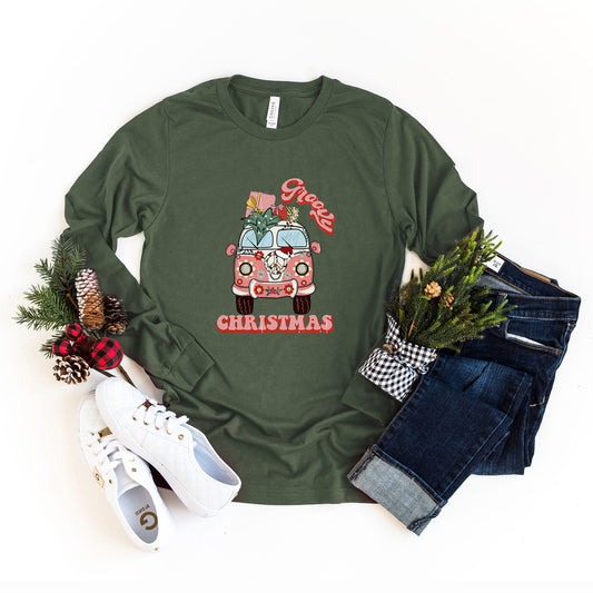 Retro Van Groovy Christmas | Long Sleeve Graphic Tee