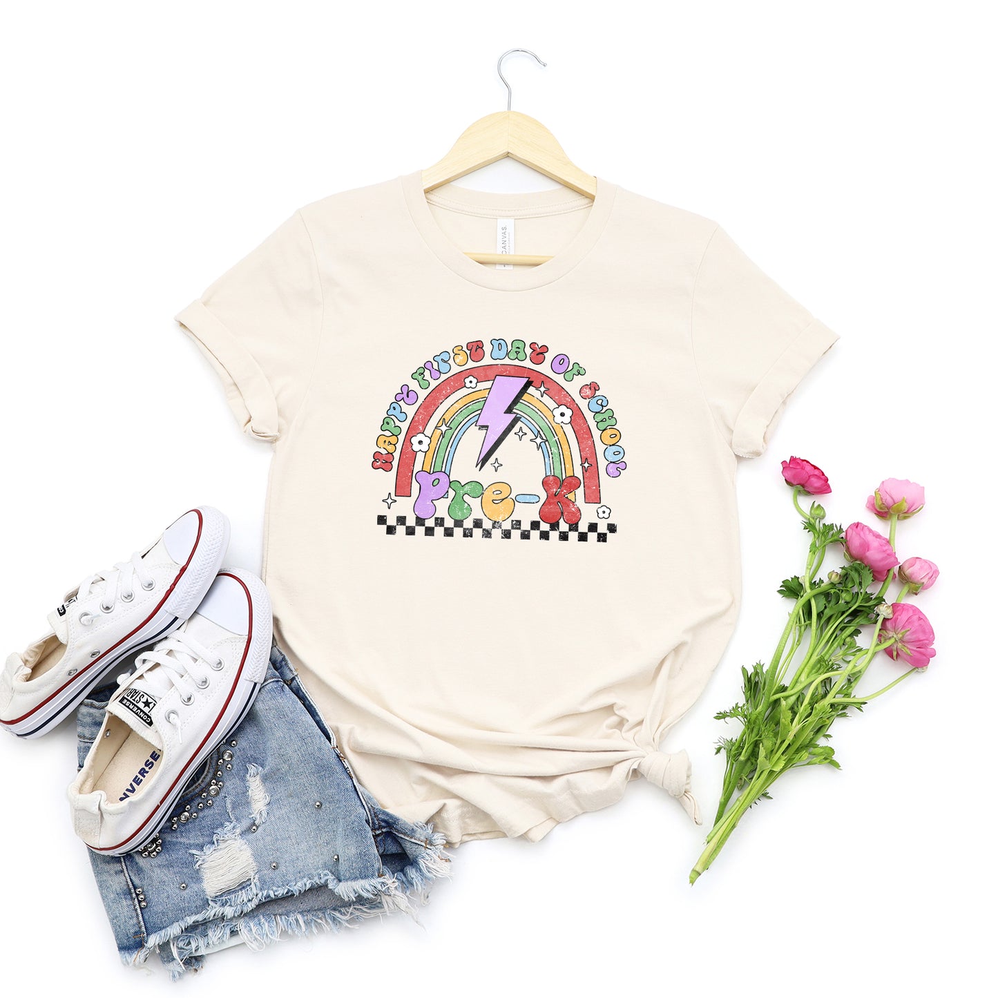 First Day Pre-K Rainbow | Short Sleeve Graphic Tee