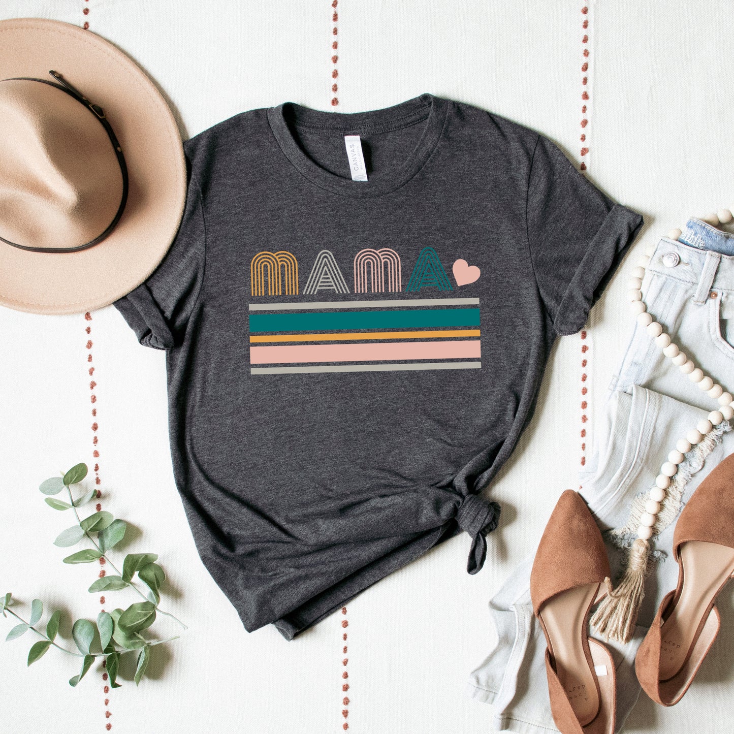 Retro Stripes Mama | Short Sleeve Graphic Tee